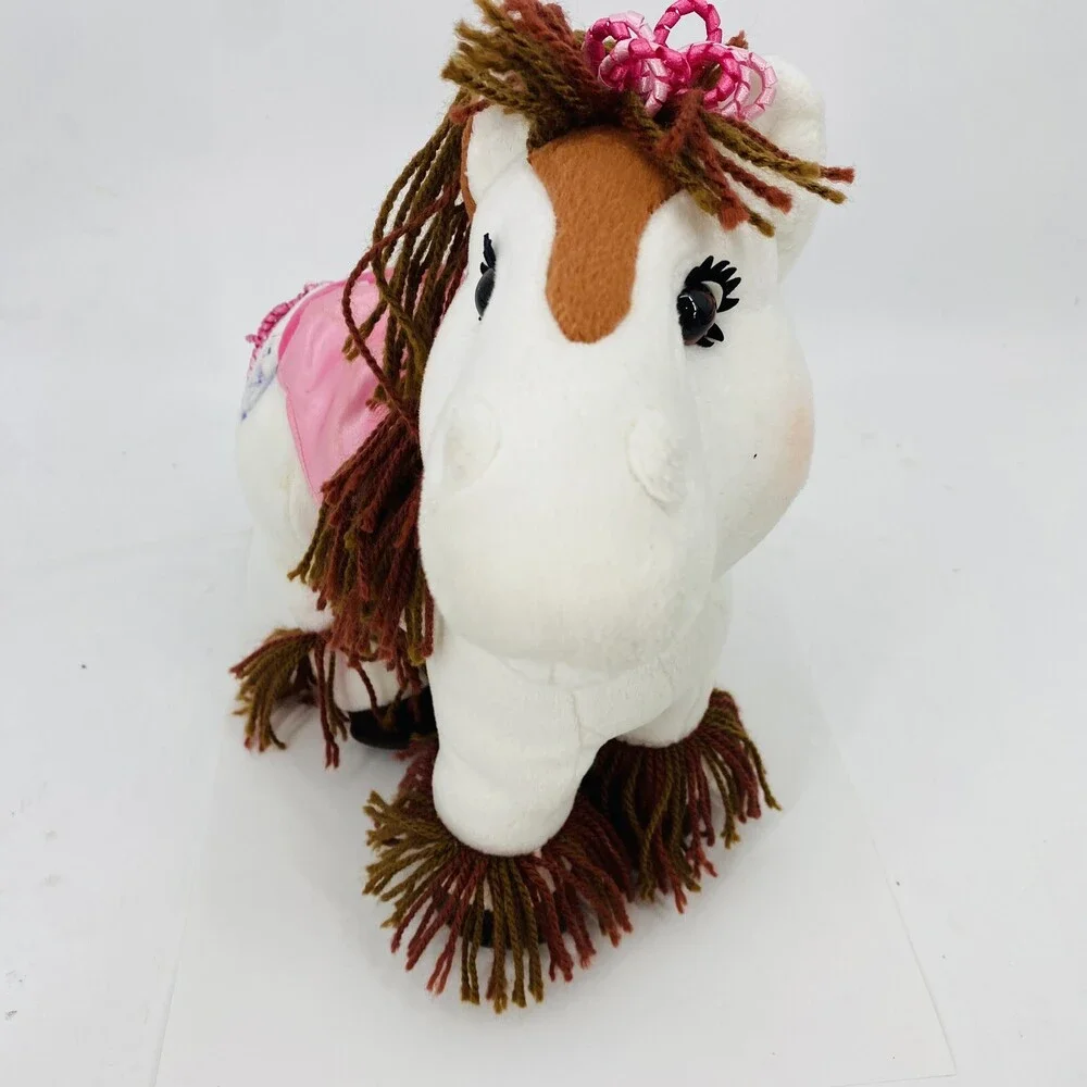 Cabage Patch Kids White Show Pony Horse Plush Stuffed Animal 2005 Pink Saddle